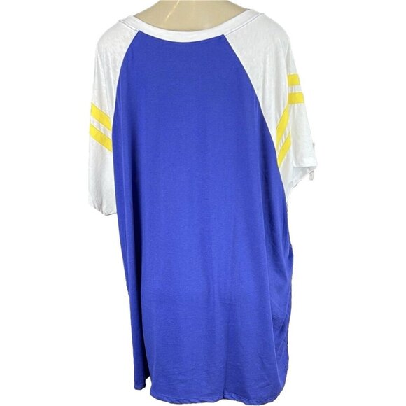 NFL Team Apparel +6 Los Angeles Rams Team Color Graphic Half Sleeve Jersey Tee - Picture 4 of 6